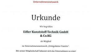 Urkunde Erfolgsfaktor Familie